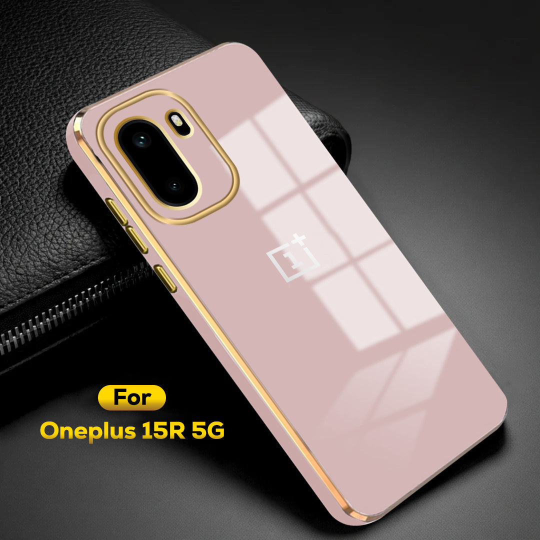 ONEPLUS 15R 5G ULTRA-SHINE GOLD ELECTROPLATED LUXURIOUS BACK CASE WITH CAMERA PROTECTION