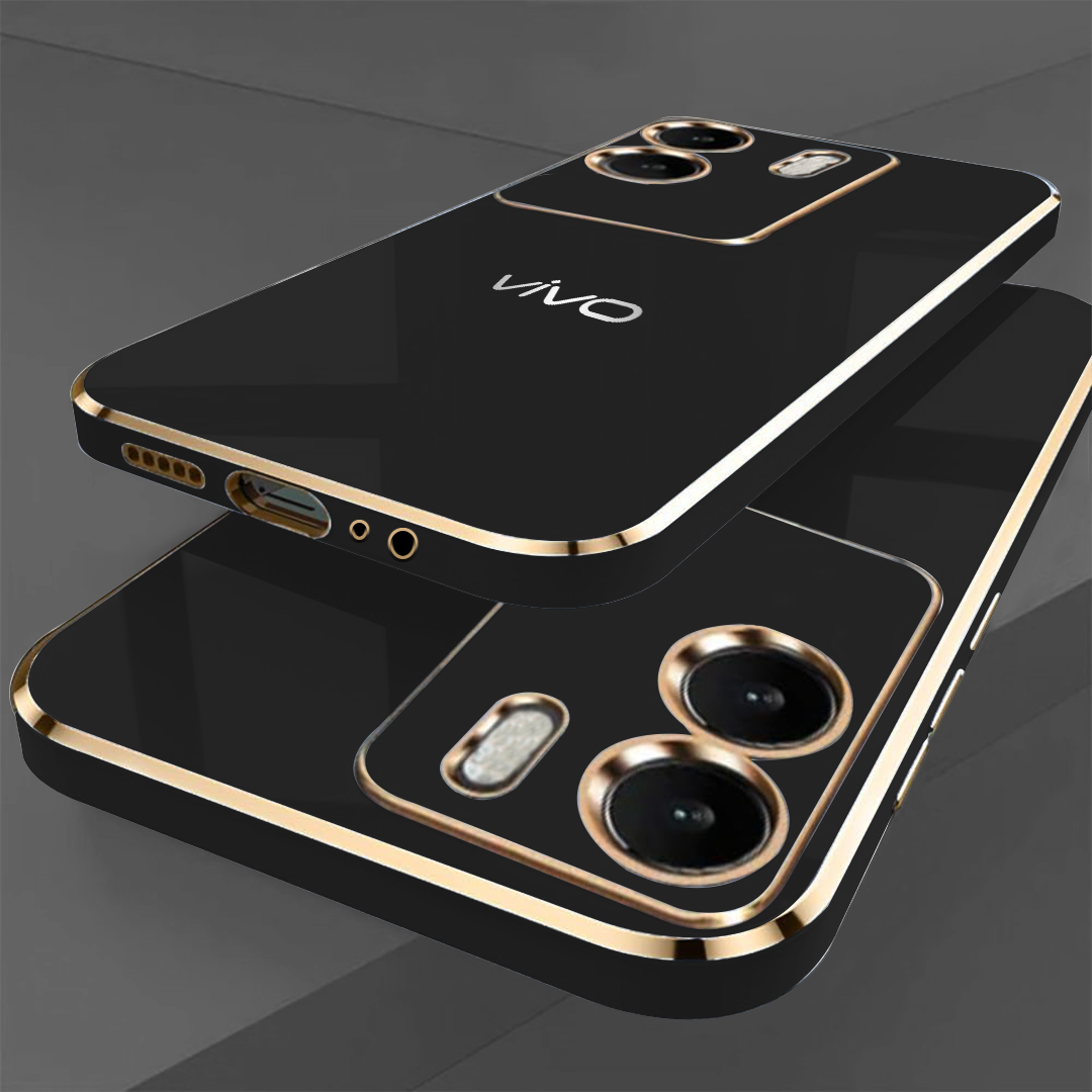VIVO Y16 5G ULTRA-SHINE GOLD ELECTROPLATED LUXURIOUS BACK CASE WITH CAMERA PROTECTION