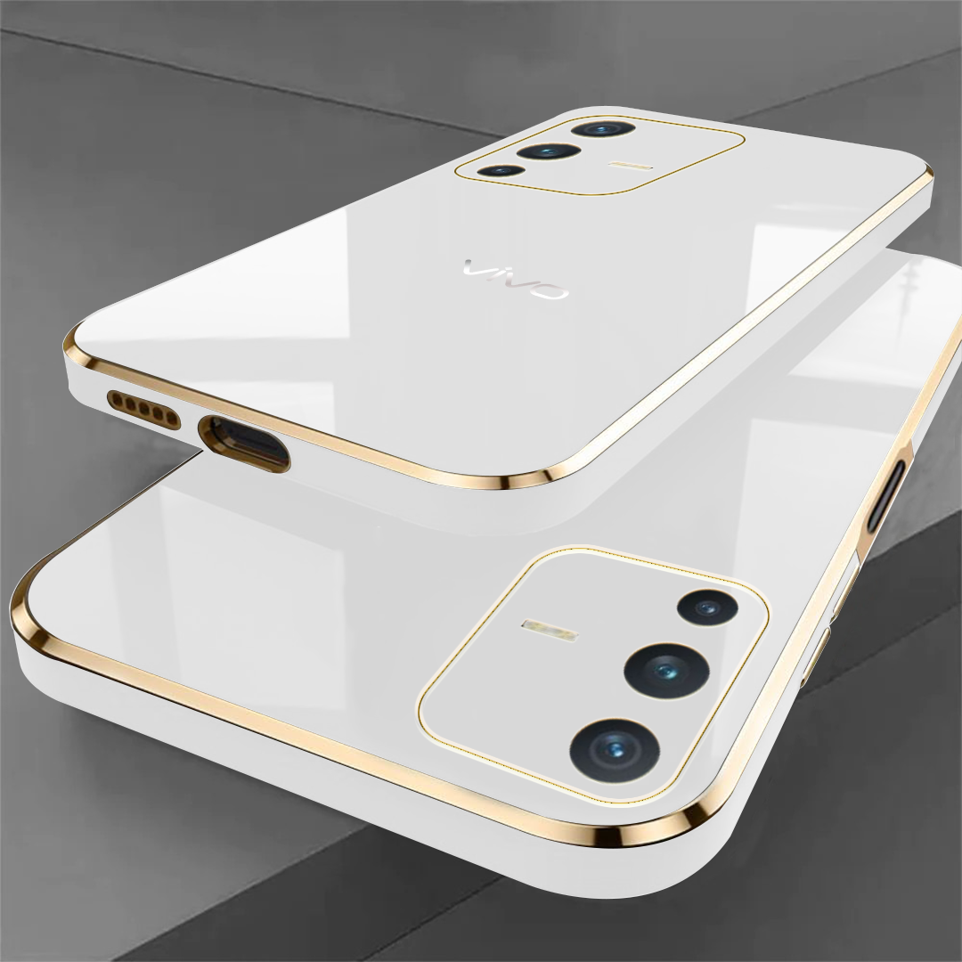 VIVO V23 5G ULTRA-SHINE GOLD ELECTROPLATED LUXURIOUS BACK CASE WITH CAMERA PROTECTION