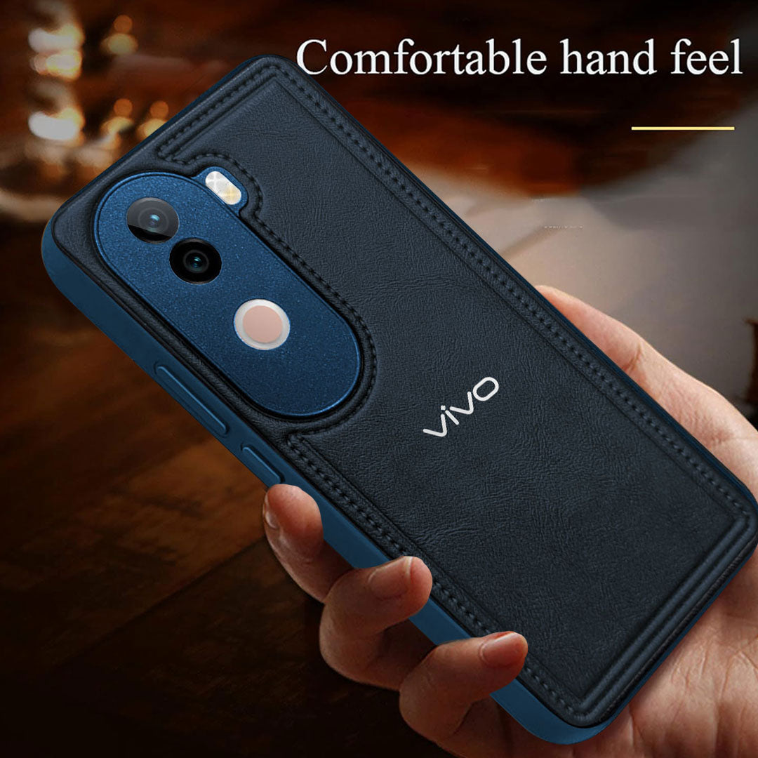 VIVO V40E 5G Vintage Leather Stitched Protective Back Case
