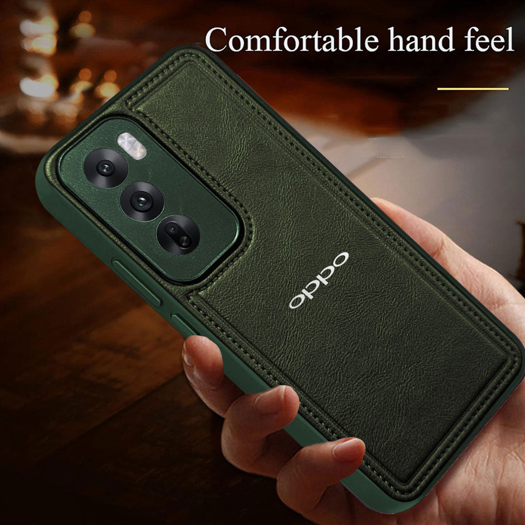 OPPO RENO 12/12 PRO 5G Vintage Leather Stitched Protective Back Case