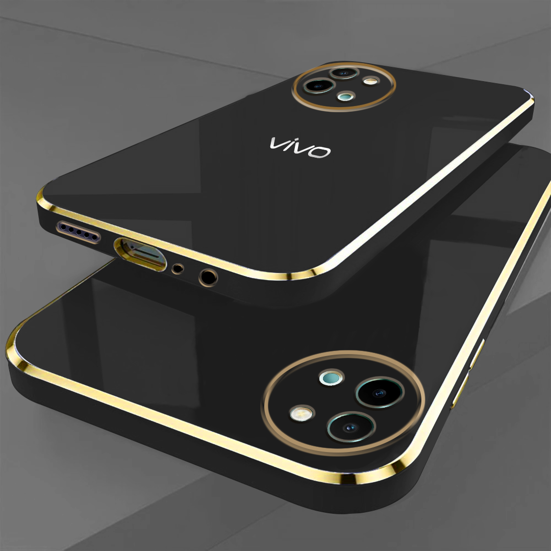 VIVO Y38 5G ULTRA-SHINE GOLD ELECTROPLATED LUXURIOUS BACK CASE WITH CAMERA PROTECTION