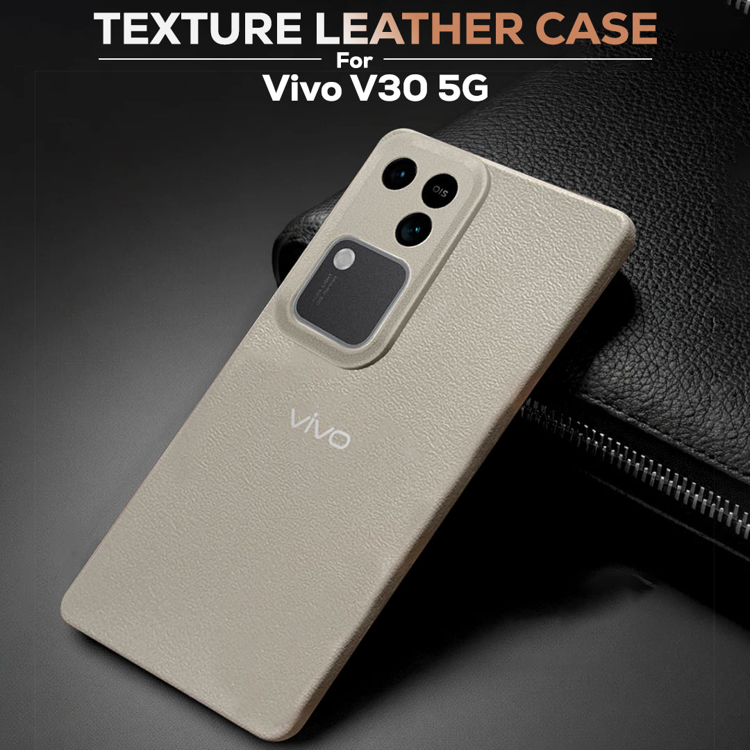 Vivo V30 5G Solid Color Leather Texture Matte Phone Back Case
