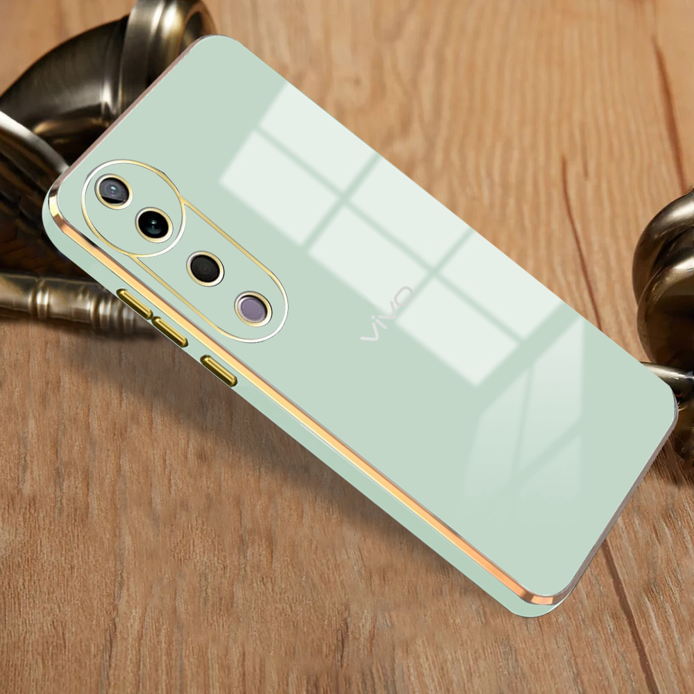 VIVO V40 5G ULTRA-SHINE GOLD ELECTROPLATED LUXURIOUS BACK CASE WITH CAMERA PROTECTION