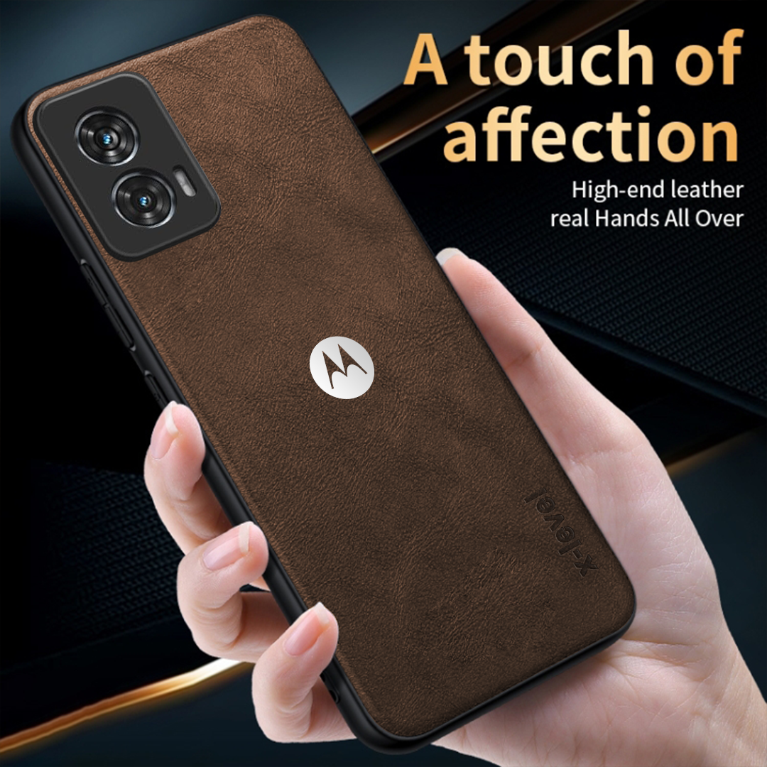 MOTO EDGE 50 FUSION 5G Business Style PU LEATHER PROTECTIVE BACK CASE WITH CAMERA PROTECTION