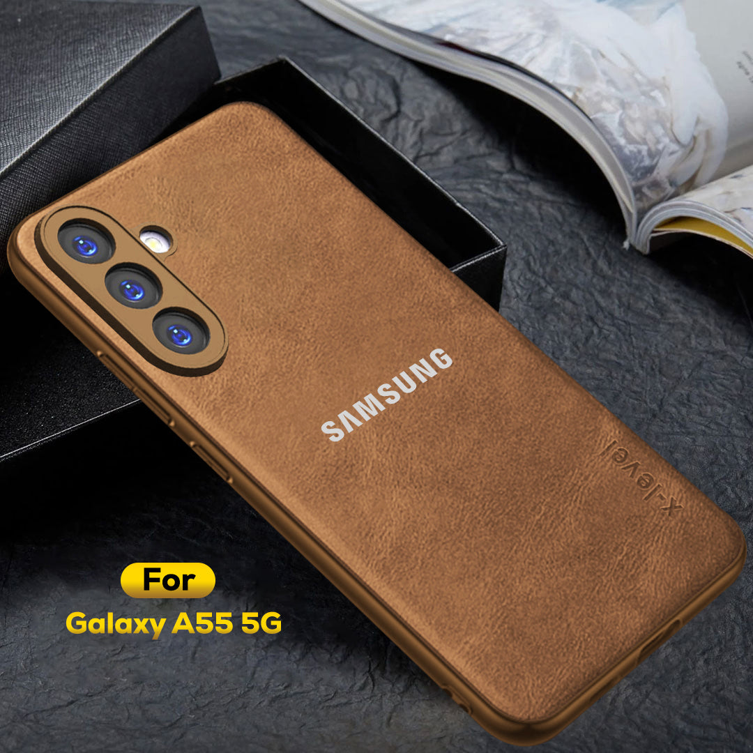 SAMSUNG GALAXY A55 5G Business Style PU LEATHER PROTECTIVE BACK CASE WITH CAMERA PROTECTION