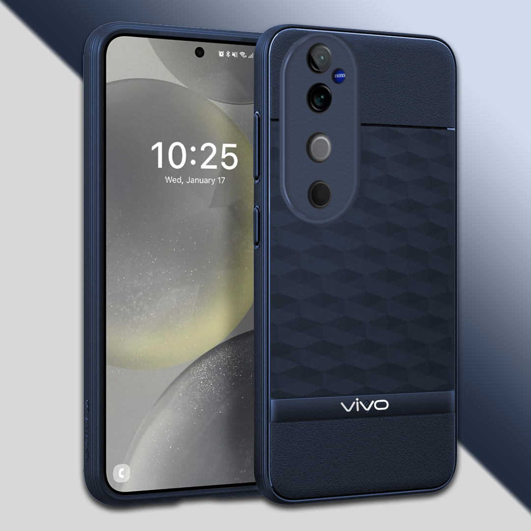 VIVO V40 5G 3D Hexa Cube Design Drop Protection | Camera Protection TPU Back Case