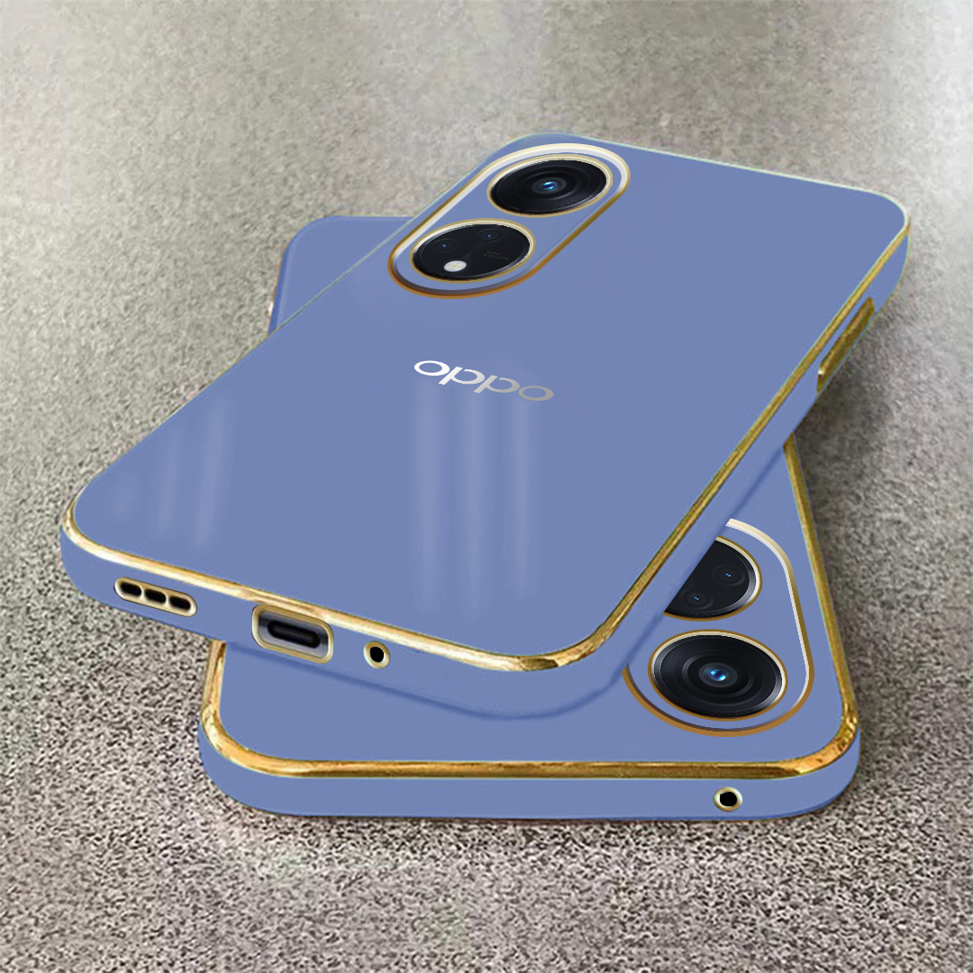 RENO 8T ULTRA-SHINE GOLD ELECTROPLATED LUXURIOUS BACK CASE WITH CAMERA PROTECTION