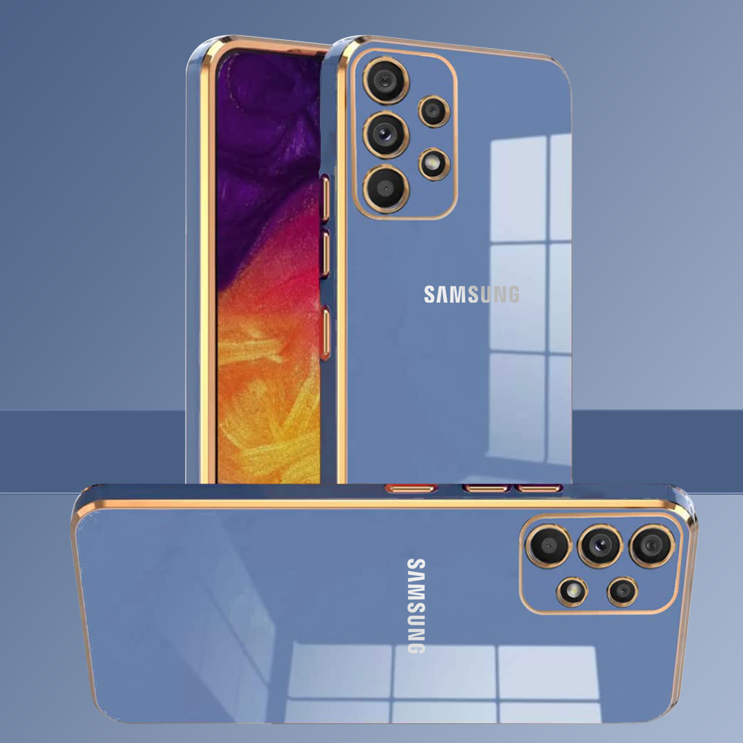 GALAXY A23 ULTRA-SHINE GOLD ELECTROPLATED LUXURIOUS BACK CASE WITH CAMERA PROTECTION