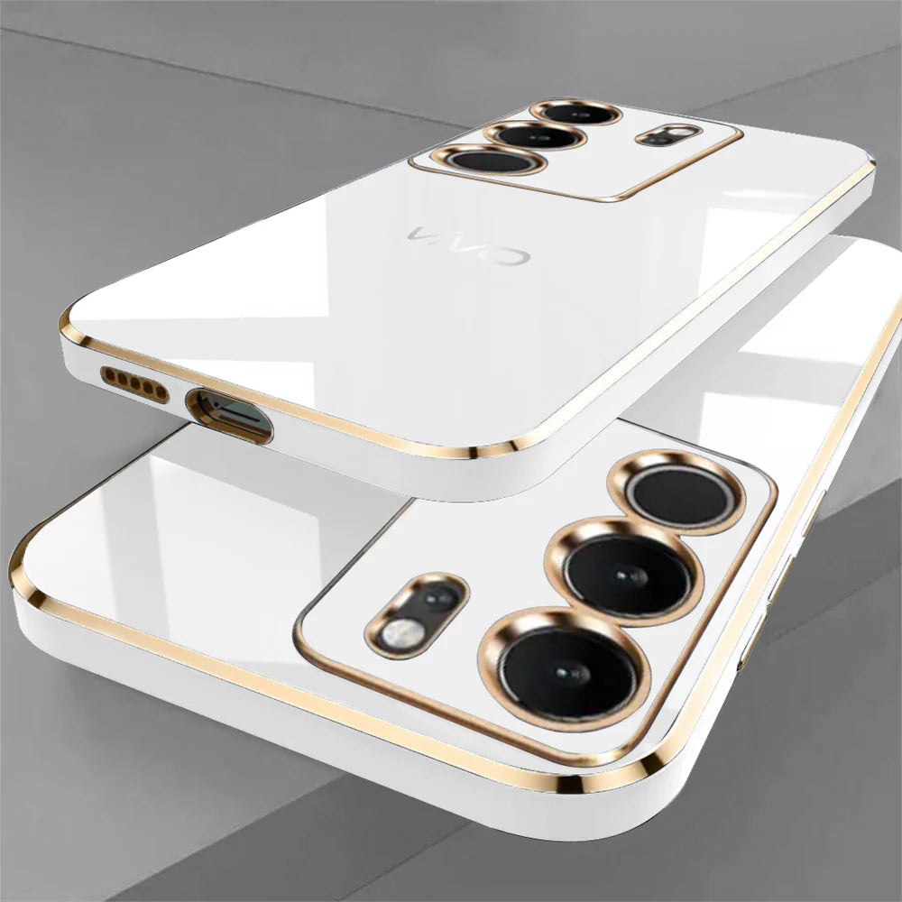 VIVO V29 5G ULTRA-SHINE GOLD ELECTROPLATED LUXURIOUS BACK CASE WITH CAMERA PROTECTION