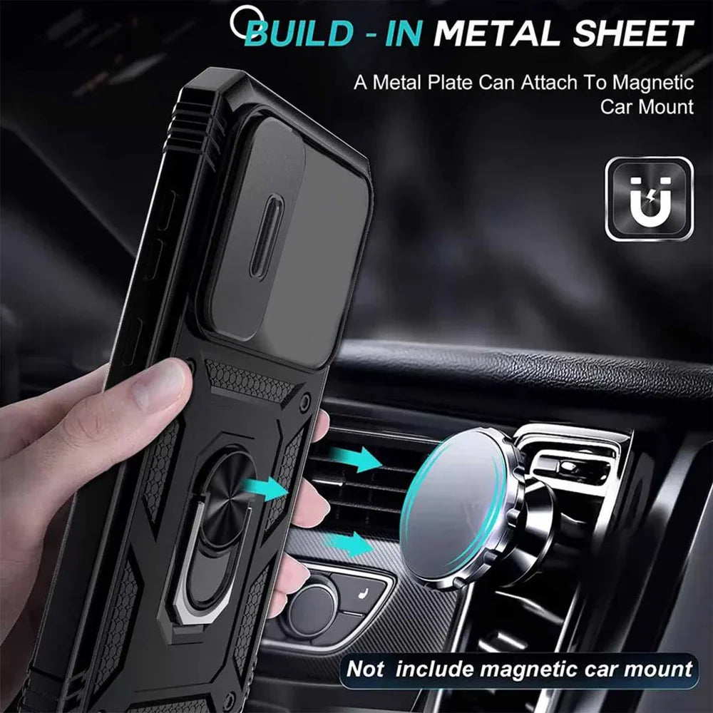 OPPO RENO 13 PRO 5G Armor Military-grade Case With Sliding Camera Cover & 360 Kickstand