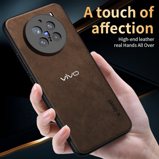 VIVO X200 PRO 5G Business Style PU LEATHER PROTECTIVE BACK CASE WITH CAMERA PROTECTION