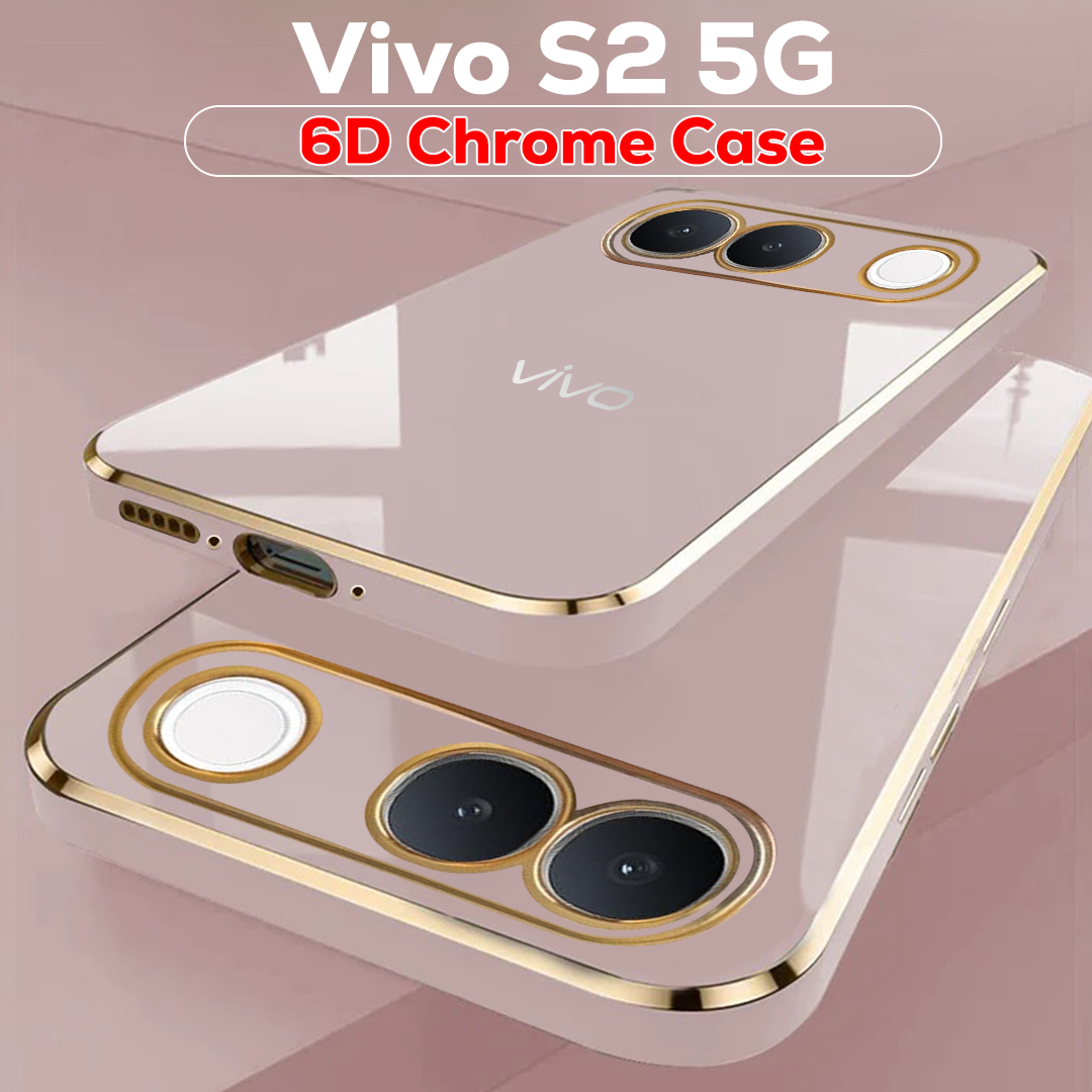 VIVO S2 5G ULTRA-SHINE GOLD ELECTROPLATED LUXURIOUS BACK CASE WITH CAMERA PROTECTION