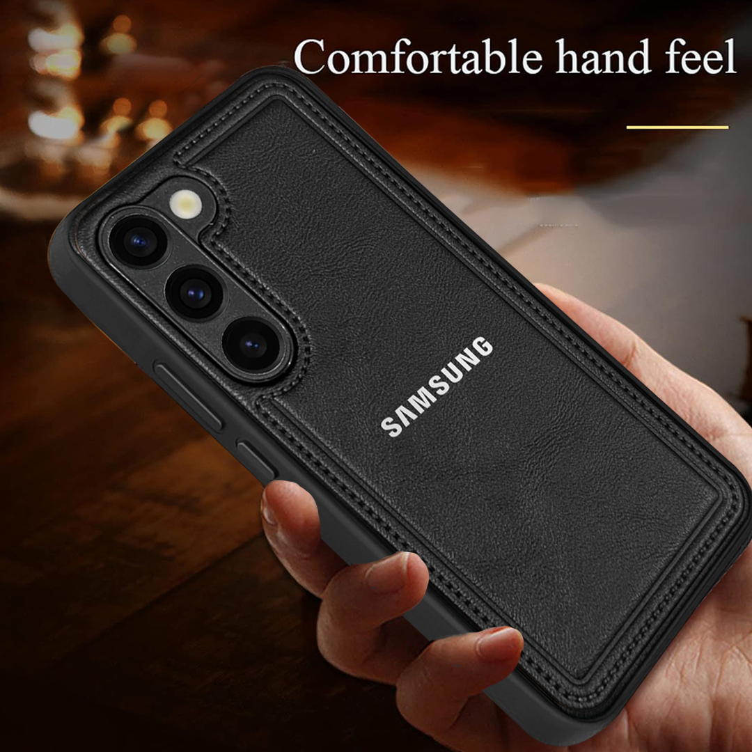 Samsung Galaxy S23 5G Vintage Leather Stitched Protective Back Case