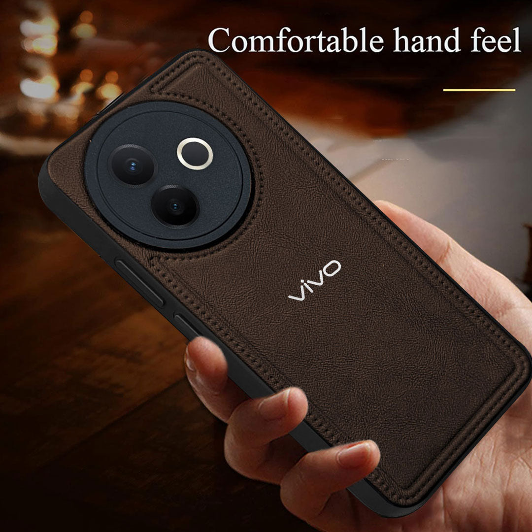 VIVO Y39 5G Vintage Leather Stitched Protective Back Case