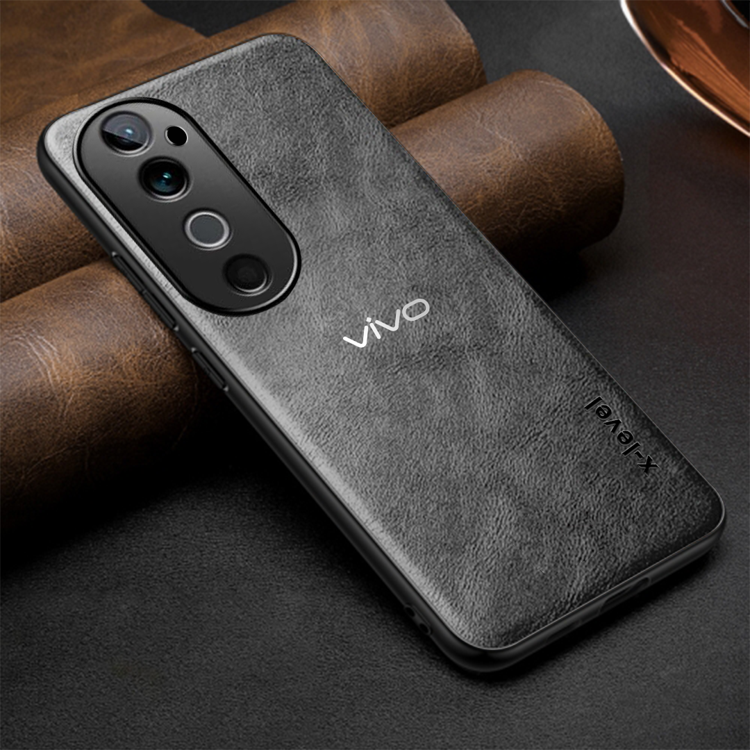 VIVO V40 5G Business Style PU LEATHER PROTECTIVE BACK CASE WITH CAMERA PROTECTION