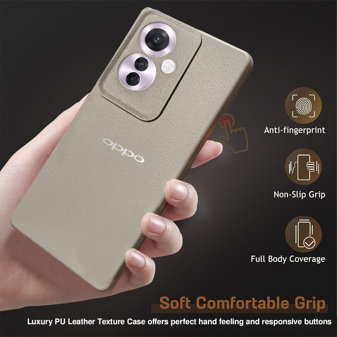 OPPO F25 PRO 5G Solid Color Leather Texture Matte Phone Back Case