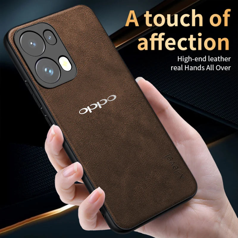 OPPO RENO 13 PRO 5G Business Style PU LEATHER PROTECTIVE BACK CASE WITH CAMERA PROTECTION