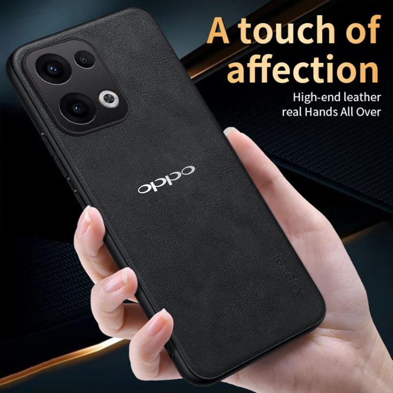 OPPO RENO 13 5G Business Style PU LEATHER PROTECTIVE BACK CASE WITH CAMERA PROTECTION