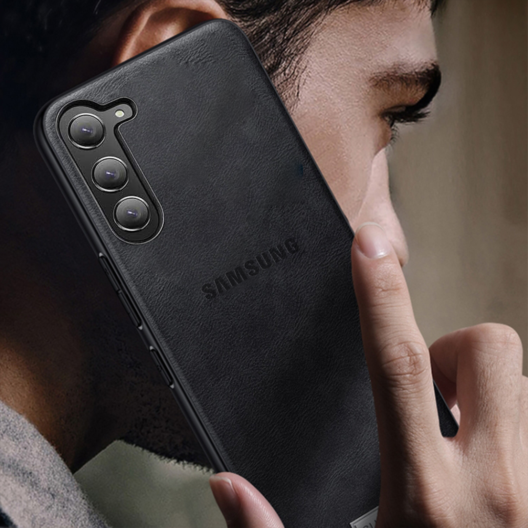 Samsung Galaxy S25 5G Drop Protection | Imposed Logo|Raised Camera Edges Protective Back Leather Case