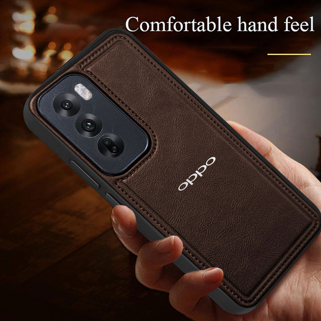 OPPO RENO 12/12 PRO 5G Vintage Leather Stitched Protective Back Case