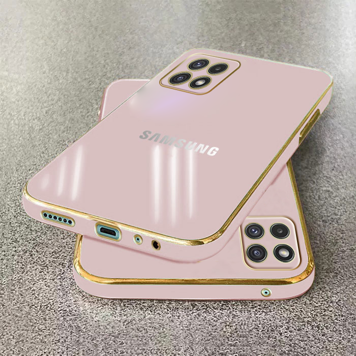 GALAXY A22 5G ULTRA-SHINE GOLD ELECTROPLATED LUXURIOUS BACK CASE WITH CAMERA PROTECTION