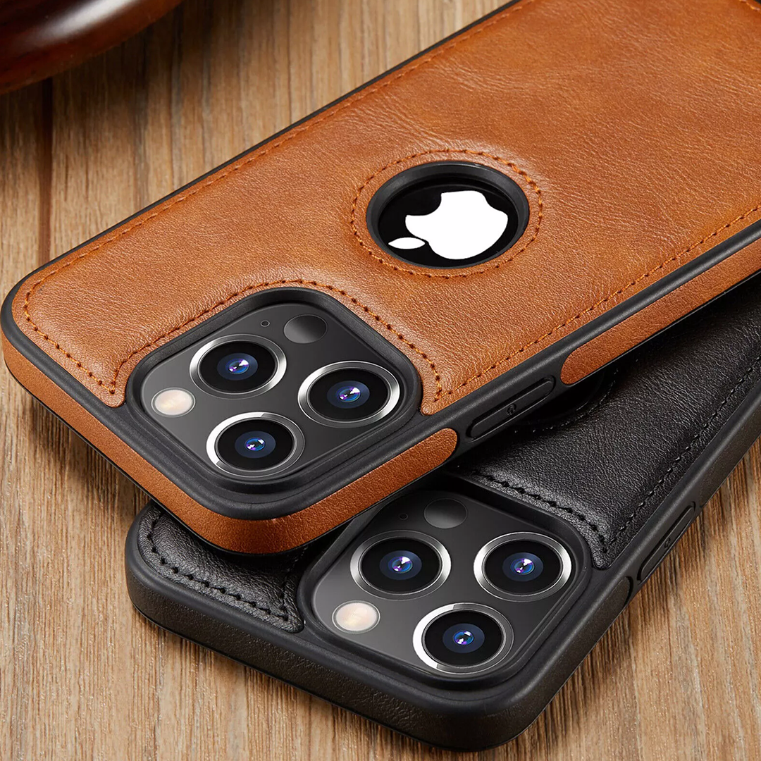 IPHONE 15/PLUS/PRO/MAX 5G Drop Protection | Raised Camera Edges Protective Back Leather Case