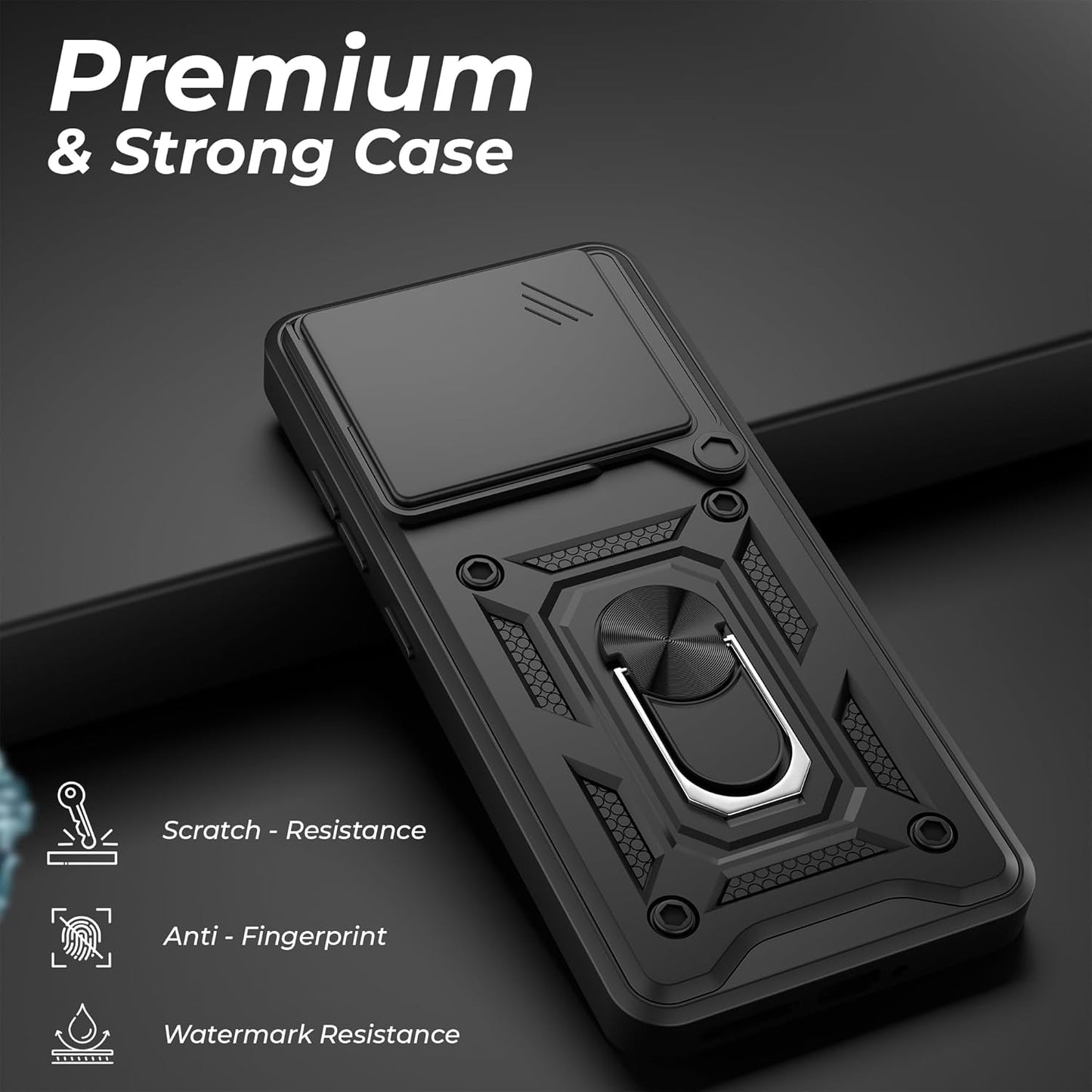 iQOO 15R 5G Armor Military-grade Case With Sliding Camera Cover & 360 Kickstand