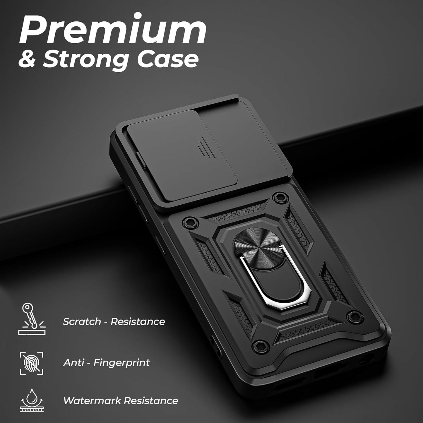 ONEPLUS 13r 5G Armor Military-grade Case With Sliding Camera Cover & 360 Kickstand