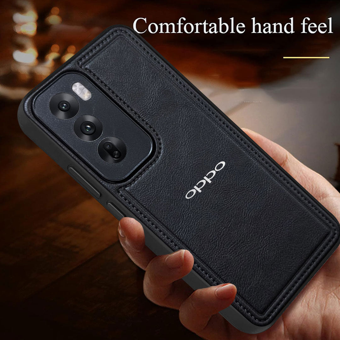OPPO RENO 12/12 PRO 5G Vintage Leather Stitched Protective Back Case