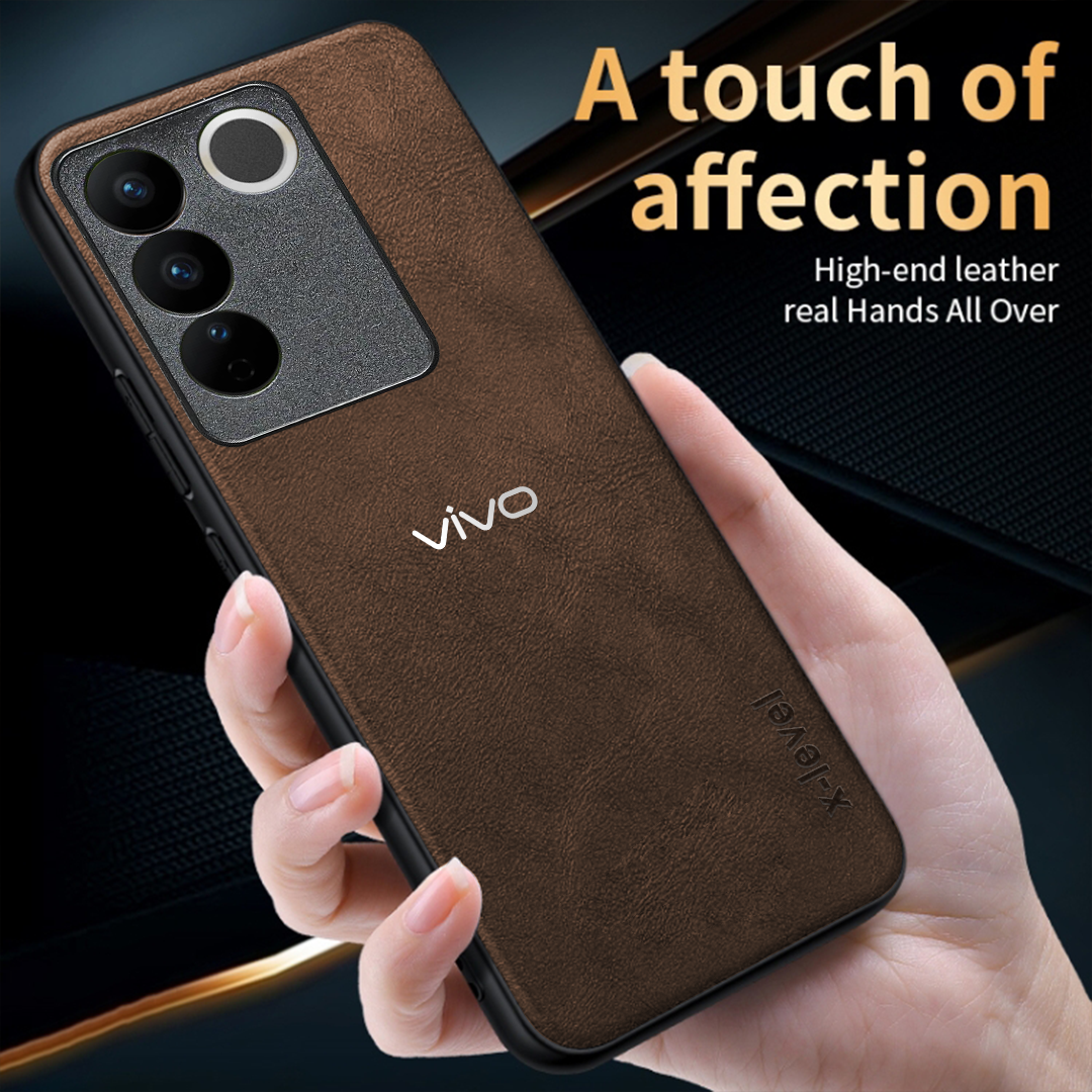 VIVO T3 5G Business Style PU LEATHER PROTECTIVE BACK CASE WITH CAMERA PROTECTION