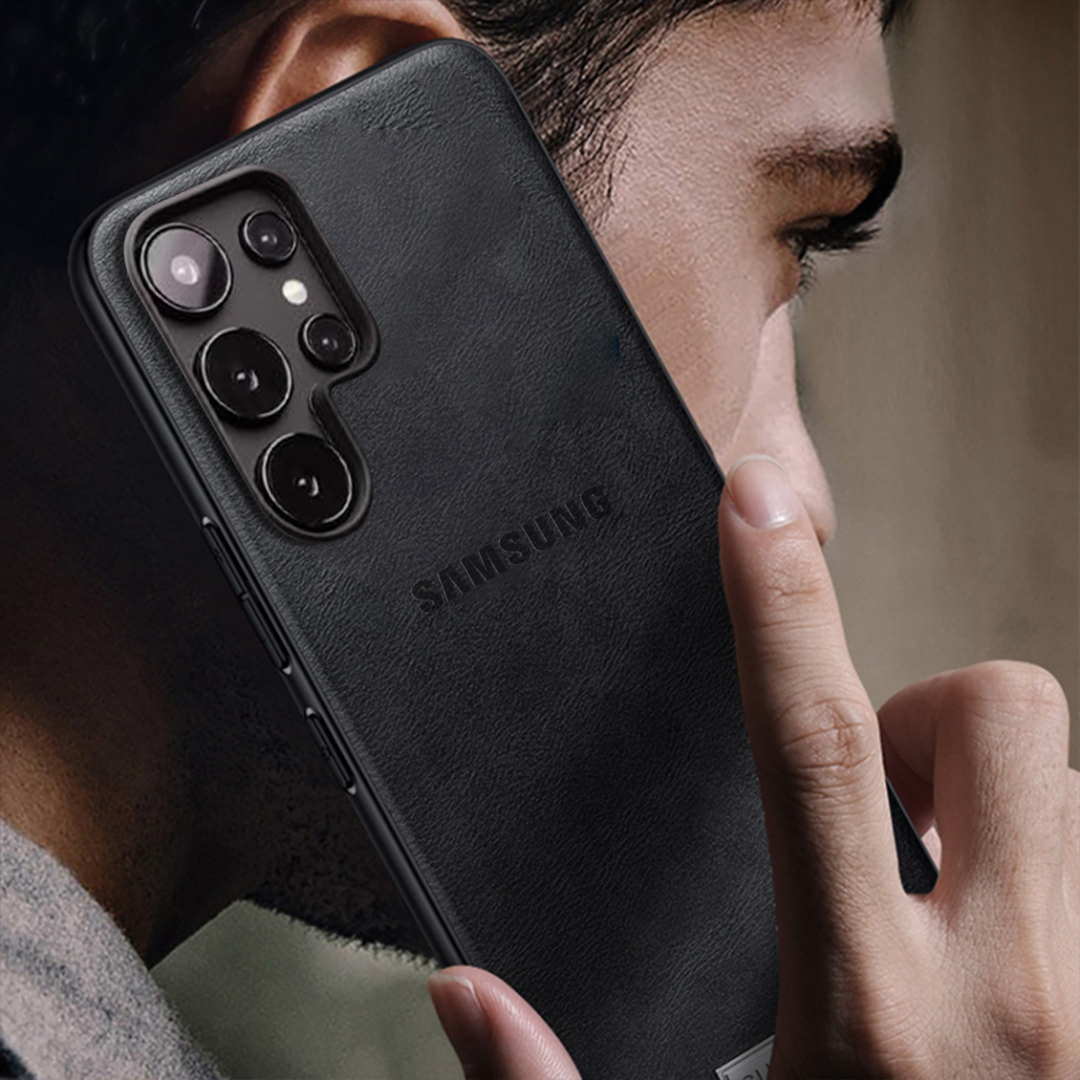 Samsung Galaxy S25 ULTRA 5G Drop Protection | Imposed Logo|Raised Camera Edges Protective Back Leather Case