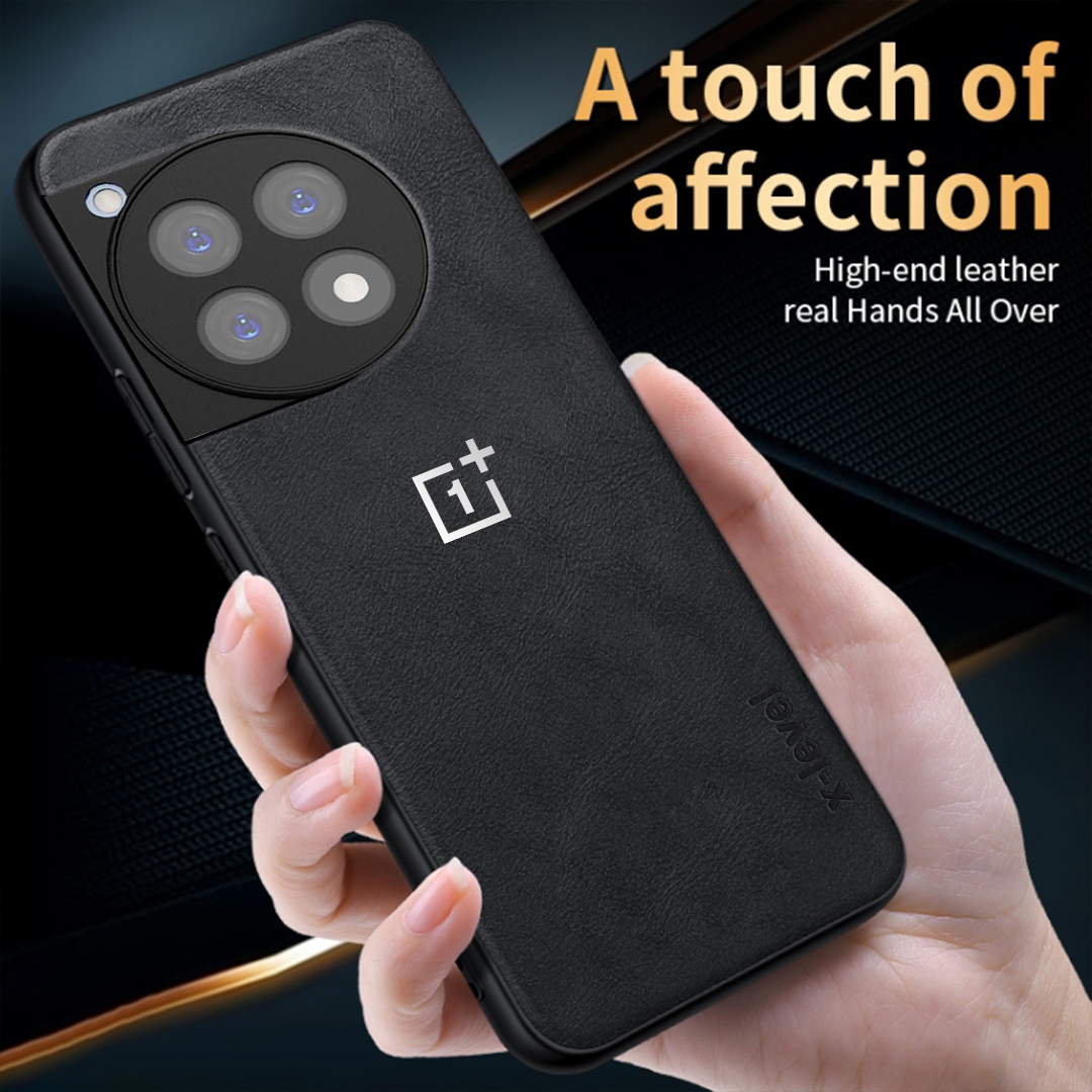 ONEPLUS 12R 5G Business Style PU LEATHER PROTECTIVE BACK CASE WITH CAMERA PROTECTION