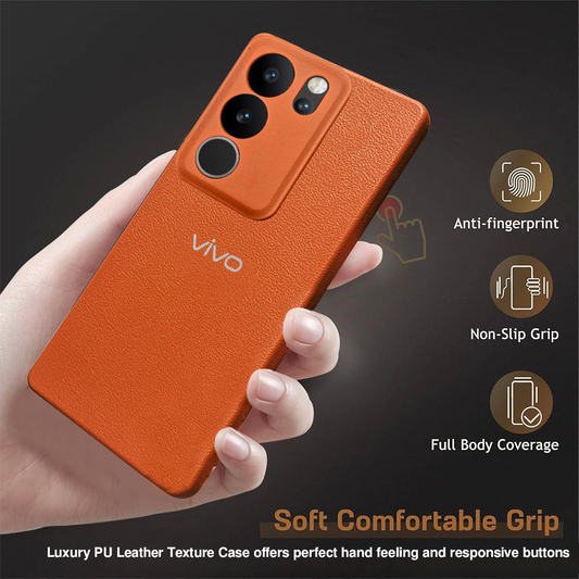 Vivo V29 5G Solid Color Leather Texture Matte Phone Back Case