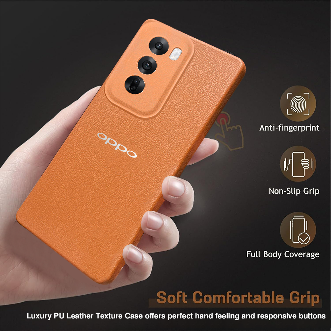 Oppo Reno 12 PRO 5G Solid Color Leather Texture Matte Phone Back Case