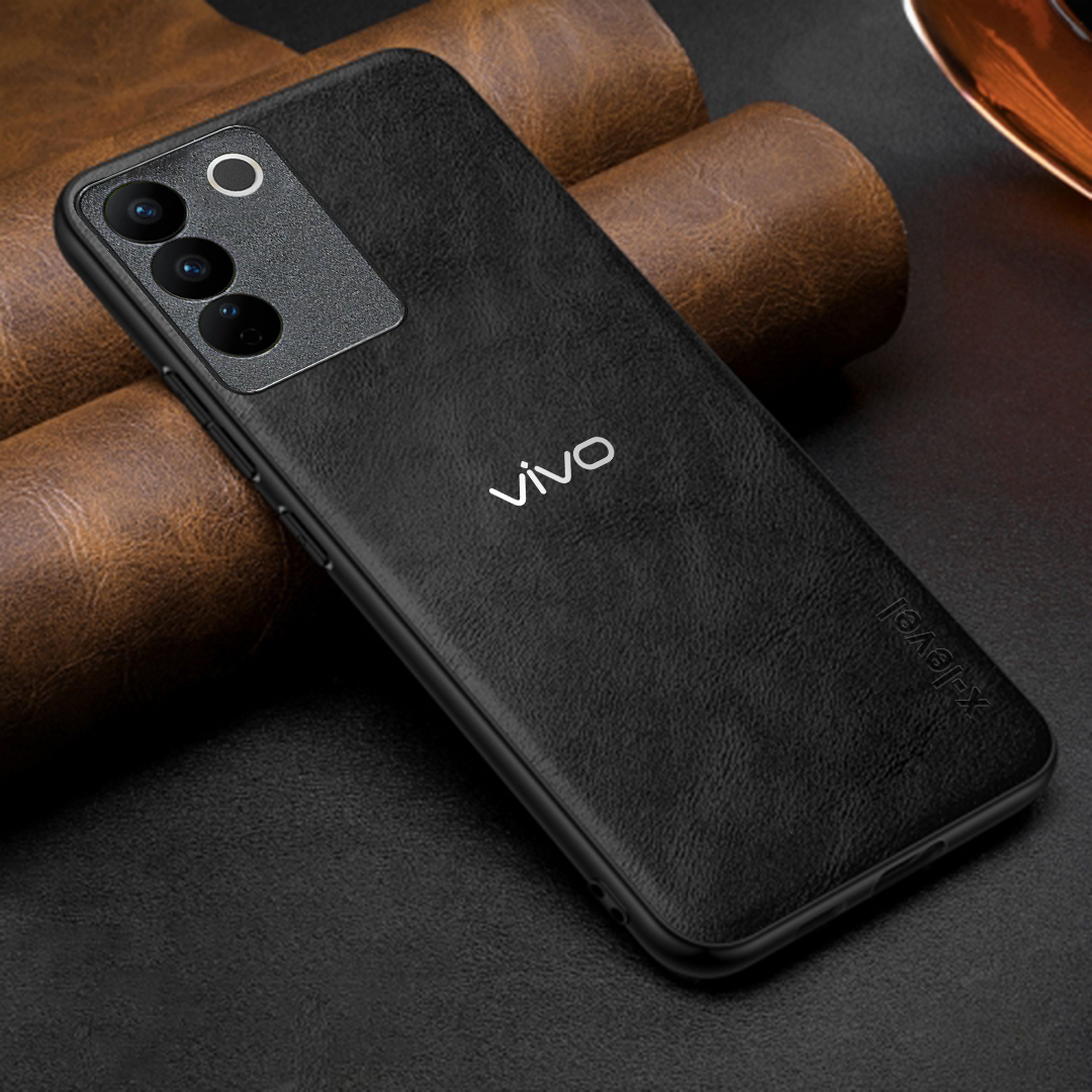 VIVO Y200 5G Business Style PU LEATHER PROTECTIVE BACK CASE WITH CAMERA PROTECTION