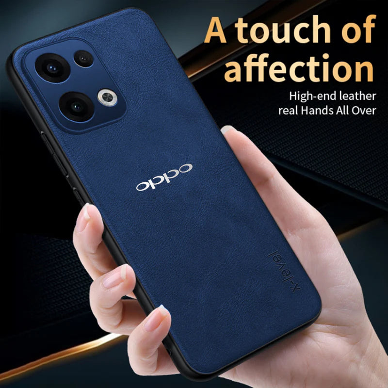 OPPO RENO 13 5G Business Style PU LEATHER PROTECTIVE BACK CASE WITH CAMERA PROTECTION