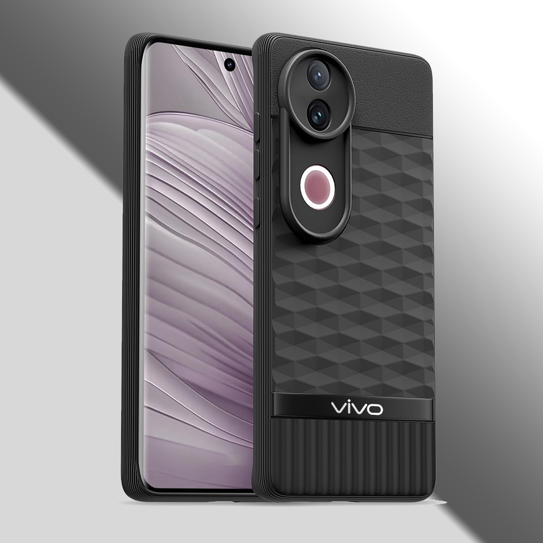 VIVO V50 5G 3D Hexa Cube Design Drop Protection | Camera Protection TPU Back Case