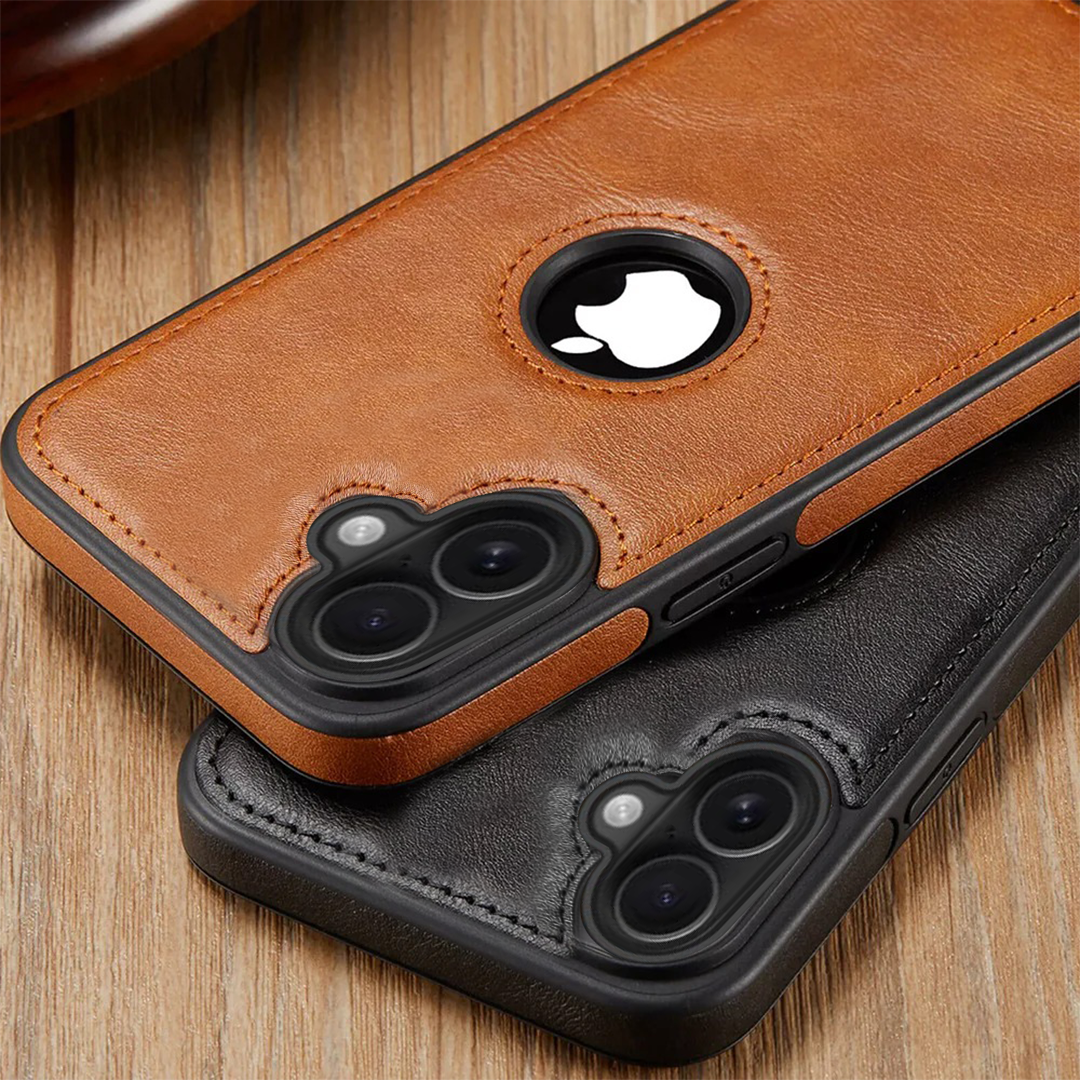 IPHONE 16 5G Drop Protection | Raised Camera Edges Protective Back Leather Case