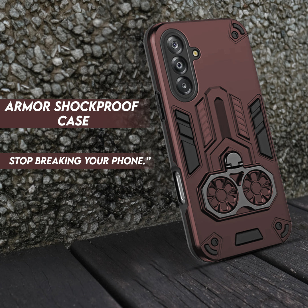 Samsung Galaxy A17 5G Armor knight Series Camera Protection 2 in 1 Shockproof Phone Cover with Kickstand