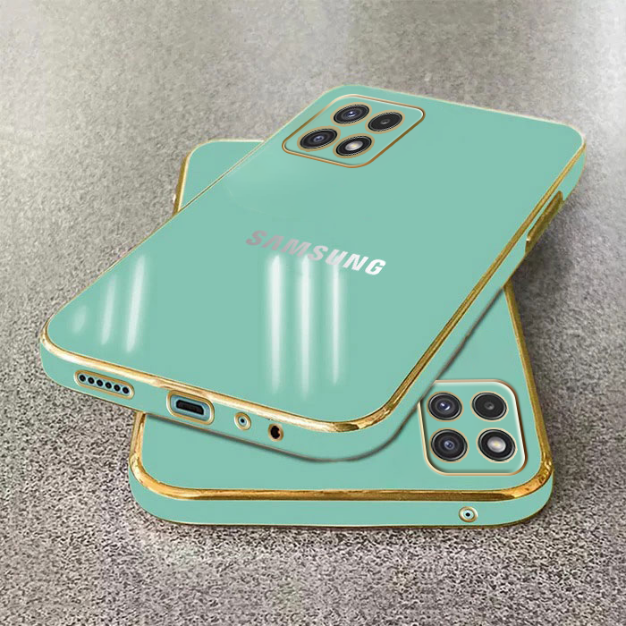 GALAXY A22 5G ULTRA-SHINE GOLD ELECTROPLATED LUXURIOUS BACK CASE WITH CAMERA PROTECTION