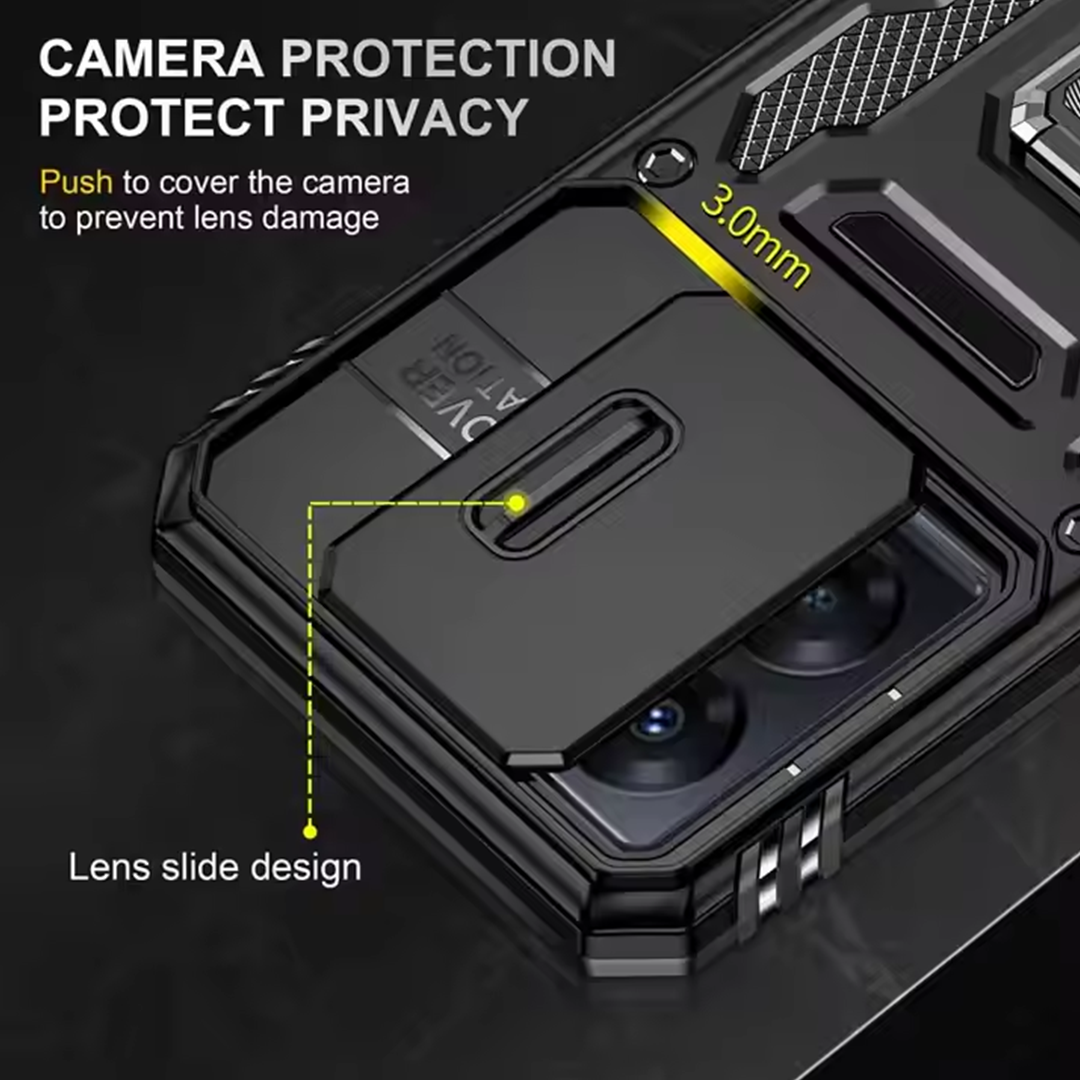 VIVO V50 5G Armor Military-grade Case With Sliding Camera Cover & 360 Kickstand