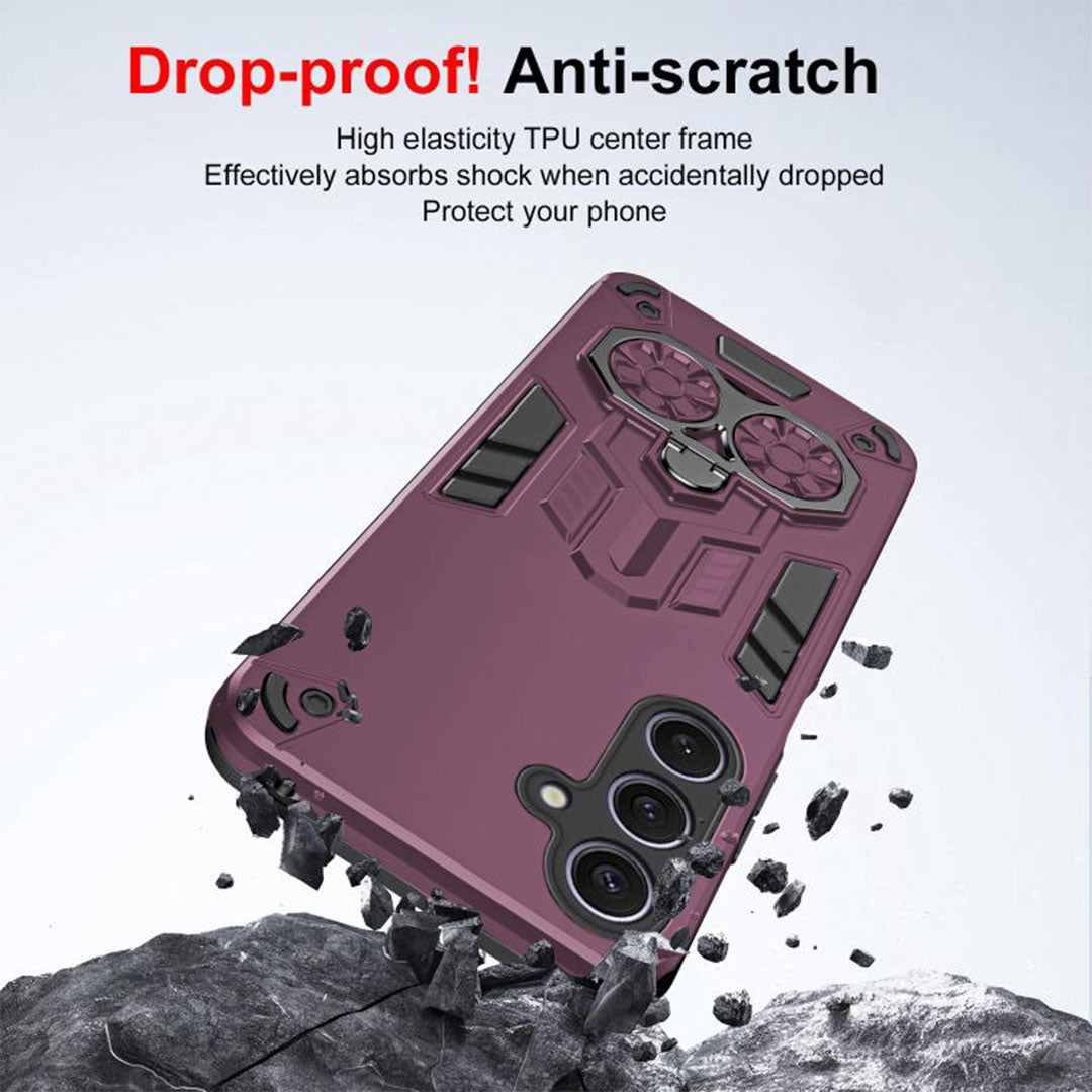 Samsung Galaxy A55 5G Armor knight Series Camera Protection 2 in 1 Shockproof Phone Cover with Kickstand