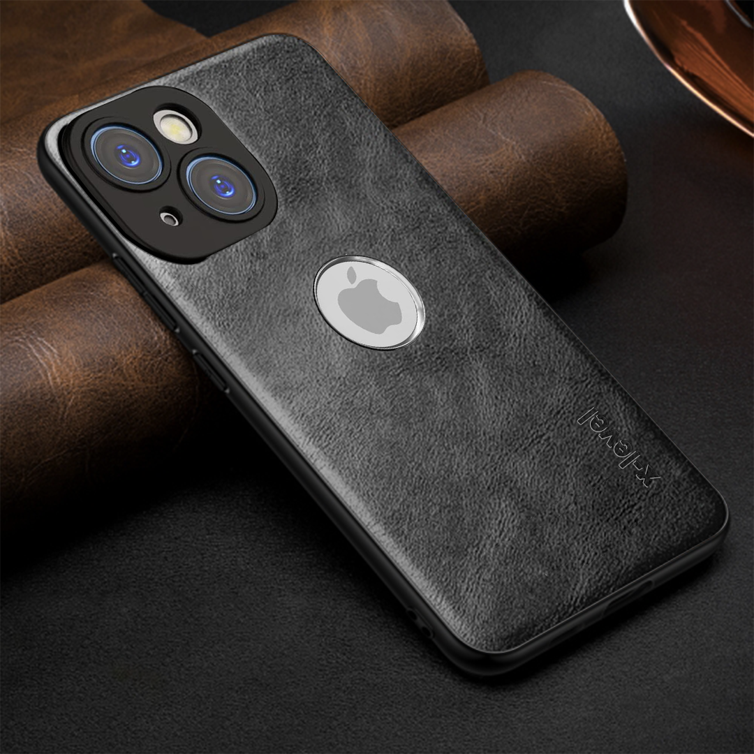 IPHONE 15 5G Business Style PU LEATHER PROTECTIVE BACK CASE WITH CAMERA PROTECTION