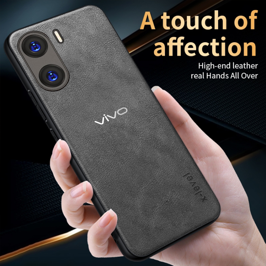 VIVO V29E 5G Business Style PU LEATHER PROTECTIVE BACK CASE WITH CAMERA PROTECTION