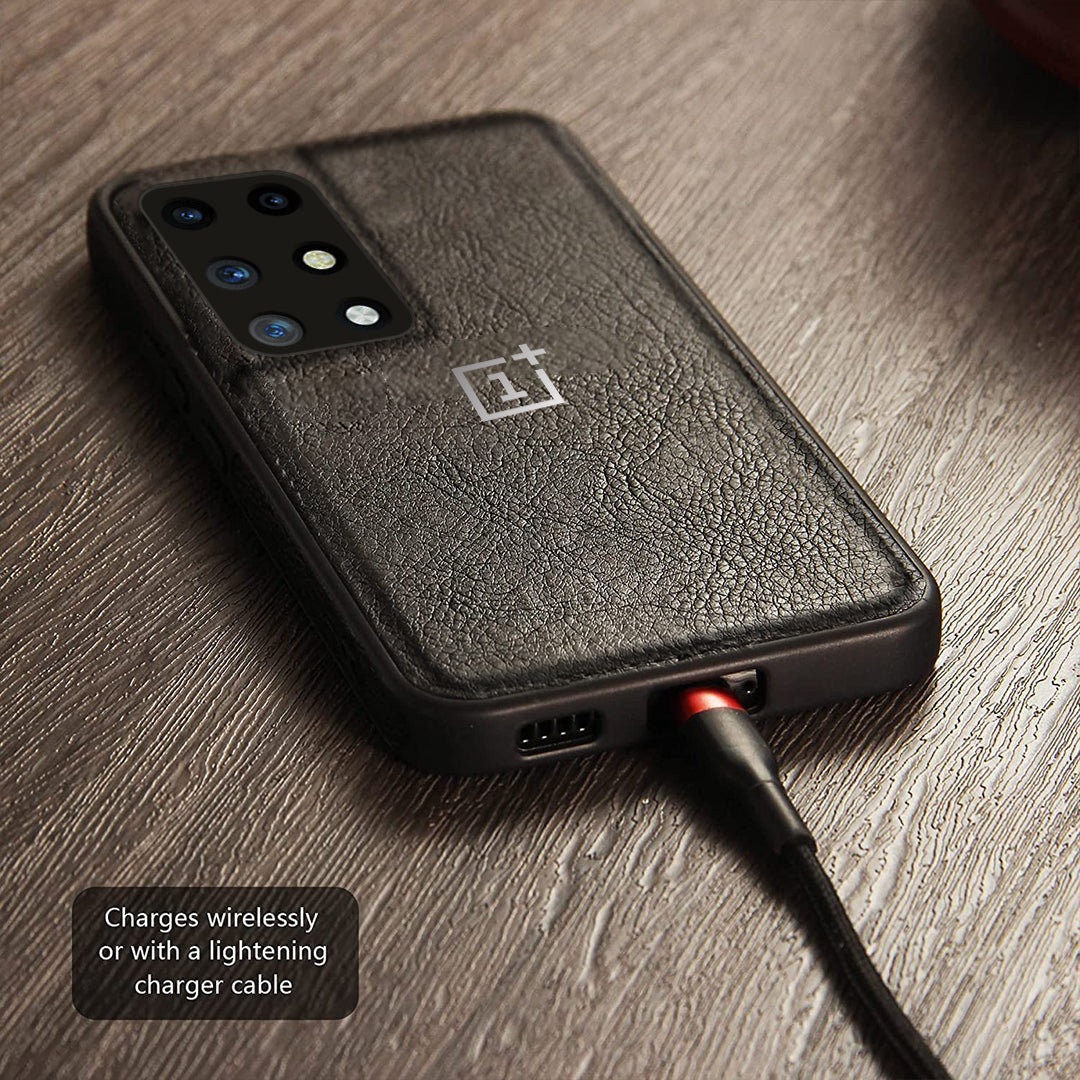 OnePlus 9R 5G VINTAGE PU LEATHER PROTECTIVE BACK CASE-Black
