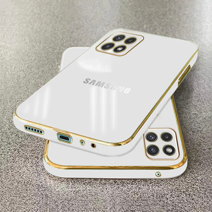 GALAXY A22 5G ULTRA-SHINE GOLD ELECTROPLATED LUXURIOUS BACK CASE WITH CAMERA PROTECTION