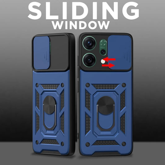 OPPO RENO 14 5G Armor Military-grade Case With Sliding Camera Cover & 360 Kickstand