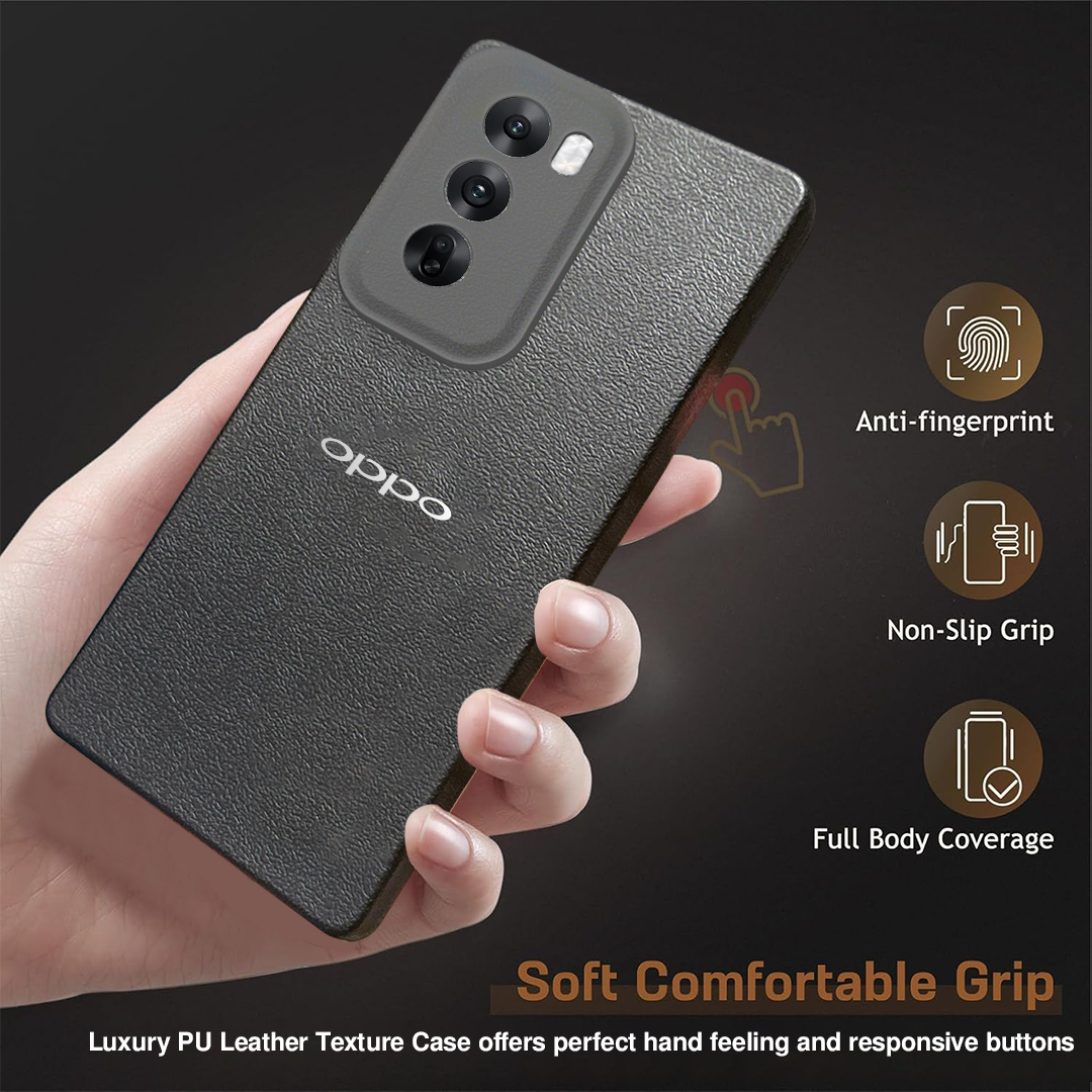 Oppo Reno 12 PRO 5G Solid Color Leather Texture Matte Phone Back Case