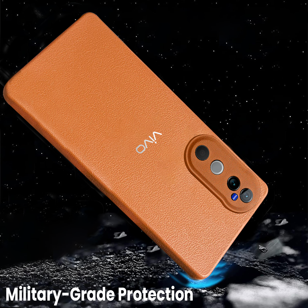 VIVO V40 5G Solid Color Leather Texture Matte Phone Back Case